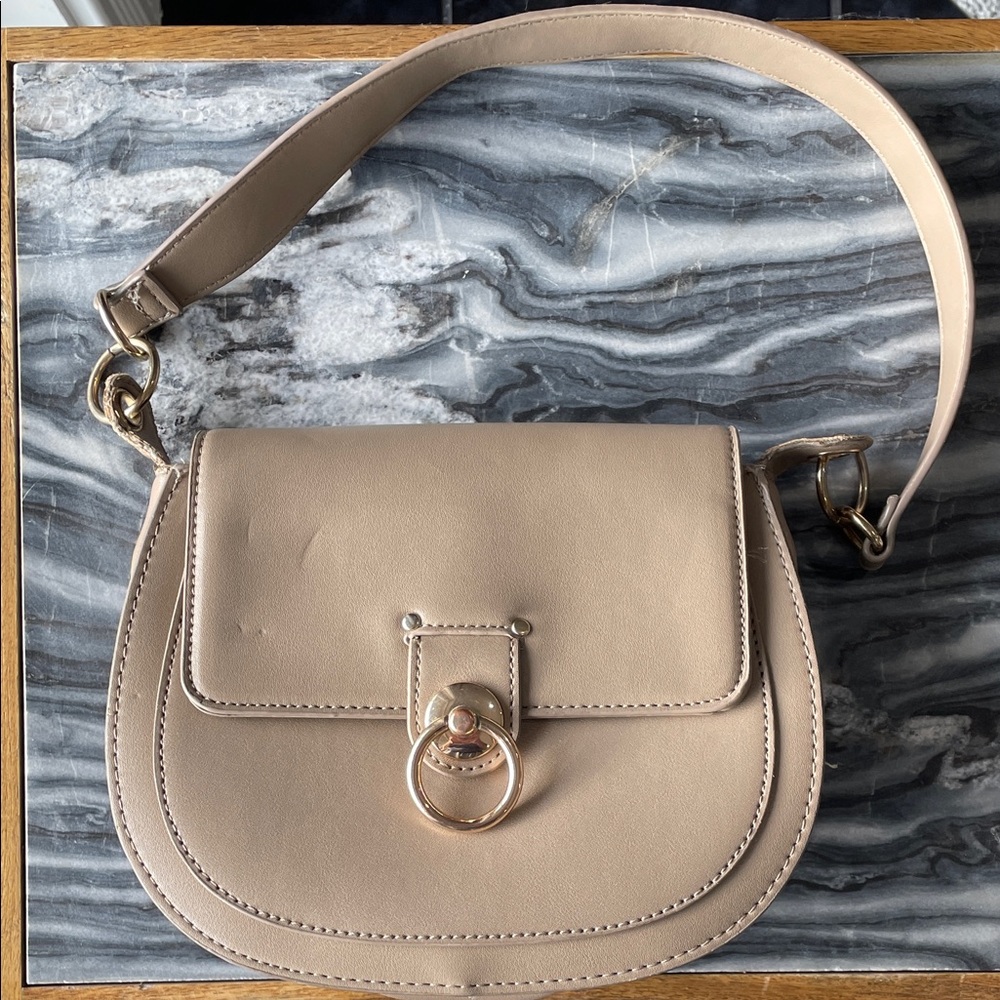 Badgley Mischka Taupe Crossbody Bag